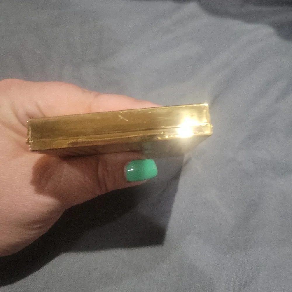 Vintage Art Deco Gold Tone Cigarette Case Holder Keeper CTP
